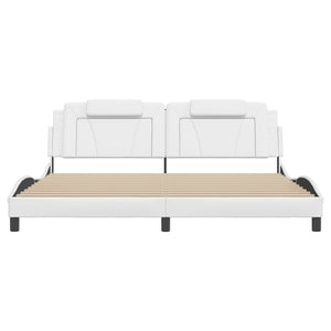 Bettgestell Viana 200x200 cm mit LED Weiß