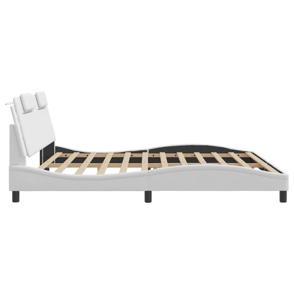 Bettgestell Viana 200x200 cm mit LED Weiß