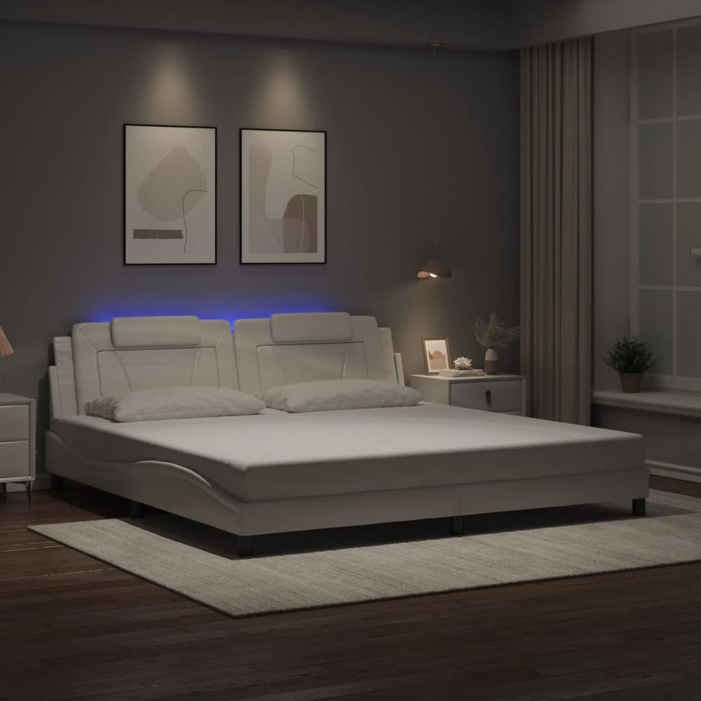 Bettgestell Viana 200x200 cm mit LED Weiß