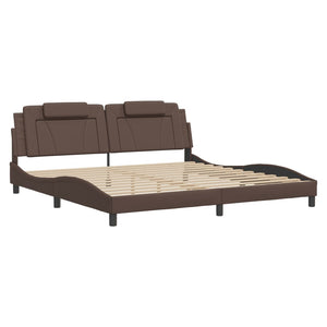 Bettgestell Viana Braun 200x200 cm mit LED