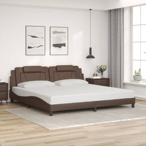 Bettgestell Viana Braun 200x200 cm mit LED