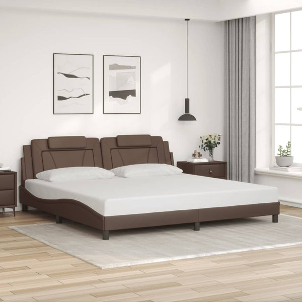 Bettgestell Viana Braun 200x200 cm mit LED