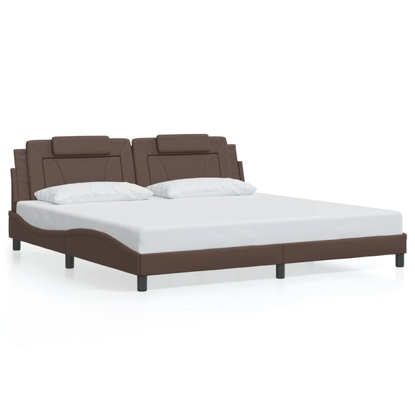 Bettgestell Viana Braun 200x200 cm mit LED