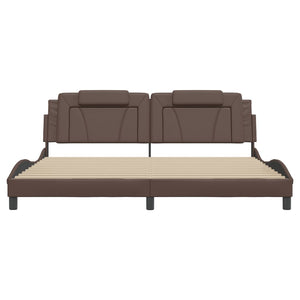 Bettgestell Viana Braun 200x200 cm mit LED