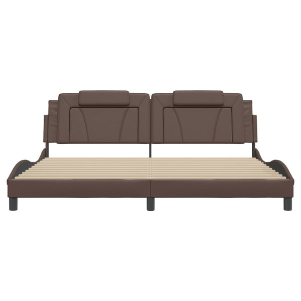 Bettgestell Viana Braun 200x200 cm mit LED