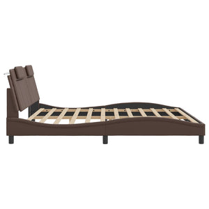 Bettgestell Viana Braun 200x200 cm mit LED