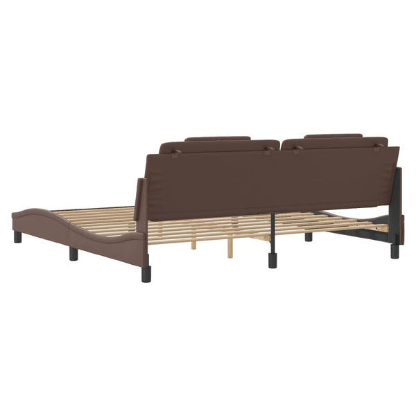 Bettgestell Viana Braun 200x200 cm mit LED