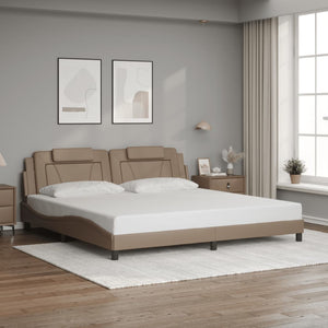 Bettgestell Viana 200x200 cm mit LED Cappuccino-Braun