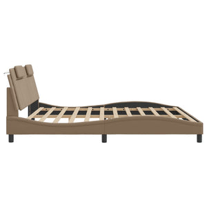 Bettgestell Viana 200x200 cm mit LED Cappuccino-Braun