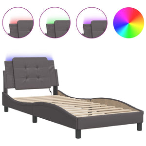 Bettgestell Grau mit LED 80x200 cm