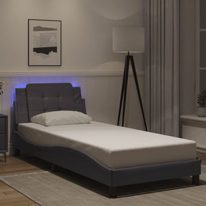 Bettgestell Grau mit LED 80x200 cm
