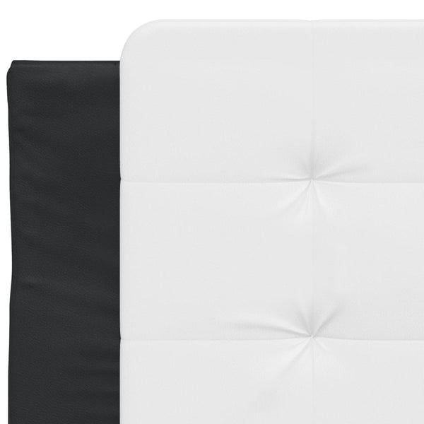 vidaXL Bed Frame with LED, without Mattress "Zadar" Black and White 80x200 cm