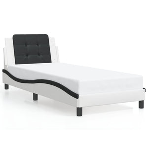 vidaXL LED Bed Frame without Mattress "Zadar" White and Black 80x200 cm
