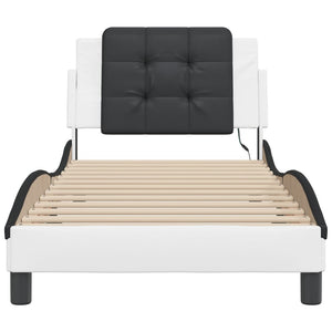 vidaXL LED Bed Frame without Mattress "Zadar" White and Black 80x200 cm