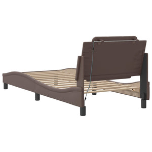vidaXL LED Bed Frame without Mattress "Zadar" Brown 90x190 cm