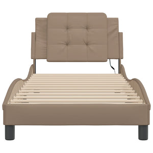vidaXL LED Bed Frame without Mattress "Zadar" Cappuccino Brown 90x190 cm
