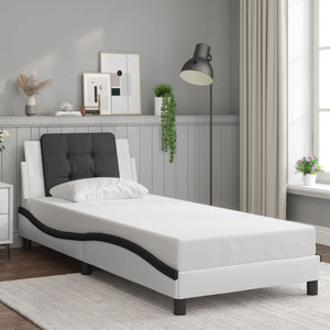 vidaXL LED Bed Frame without Mattress "Zadar" White and Black 90x190 cm