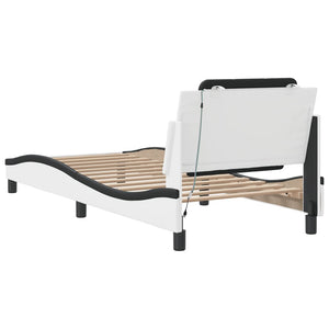 vidaXL LED Bed Frame without Mattress "Zadar" White and Black 90x190 cm