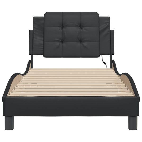 vidaXL LED Bed Frame without Mattress "Zadar" Black 90x200 cm