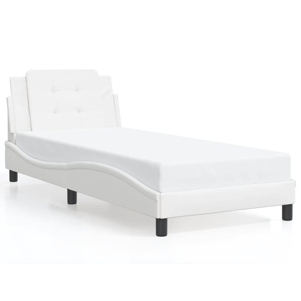 vidaXL LED Bed Frame without Mattress "Zadar" White 90x200 cm