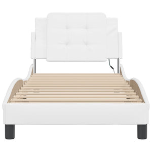 vidaXL LED Bed Frame without Mattress "Zadar" White 90x200 cm