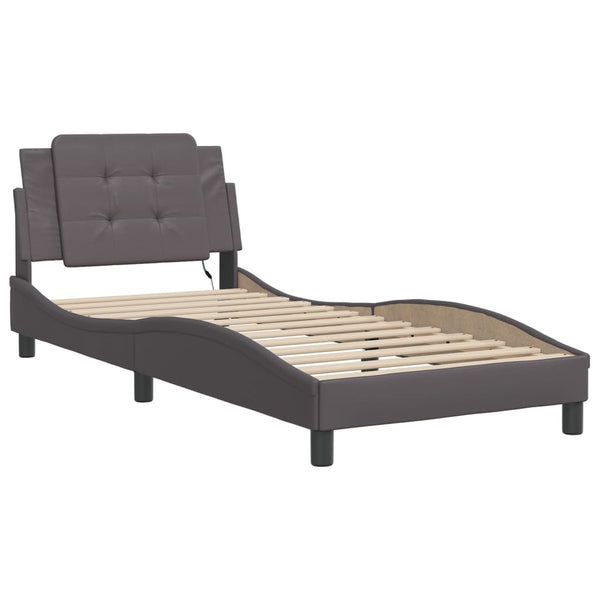 vidaXL LED Bed Frame without Mattress "Zadar" Grey 90x200 cm