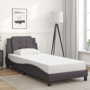 vidaXL LED Bed Frame without Mattress "Zadar" Grey 90x200 cm