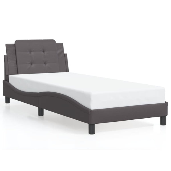 vidaXL LED Bed Frame without Mattress "Zadar" Grey 90x200 cm
