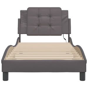 vidaXL LED Bed Frame without Mattress "Zadar" Grey 90x200 cm