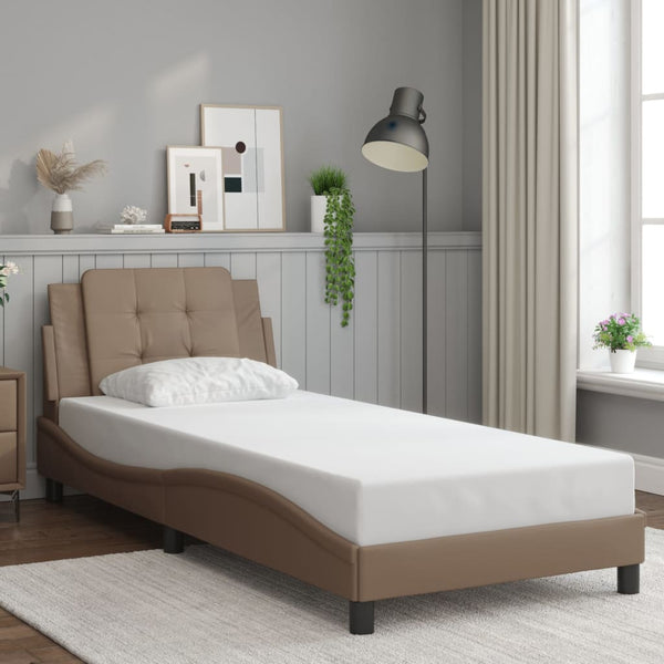 vidaXL LED Bed Frame without Mattress "Zadar" Cappuccino Brown 90x200 cm