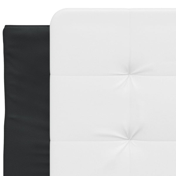 vidaXL LED Bed Frame without Mattress "Zadar" Black and White 90x200 cm