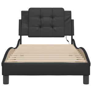 vidaXL LED Bed Frame without Mattress "Zadar" Black 100x200 cm