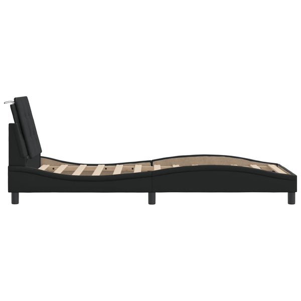 vidaXL LED Bed Frame without Mattress "Zadar" Black 100x200 cm