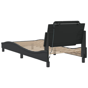 vidaXL LED Bed Frame without Mattress "Zadar" Black 100x200 cm