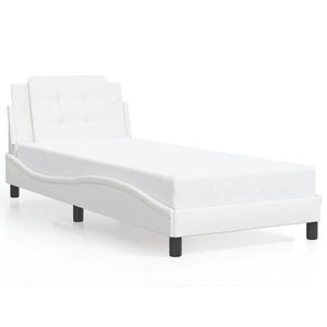 vidaXL Bed Frame with LED Without Mattress "Zadar" White 100x200 cm