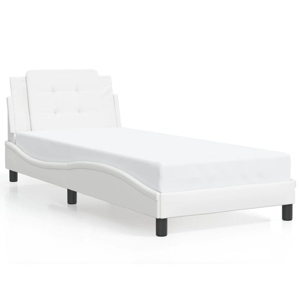 vidaXL Bed Frame with LED Without Mattress "Zadar" White 100x200 cm