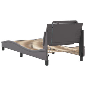 vidaXL LED Bed Frame without Mattress "Zadar" Grey 100x200 cm