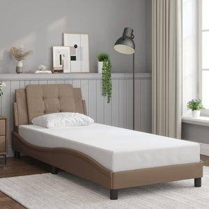 vidaXL LED Bed Frame without Mattress "Zadar" Cappuccino Brown 100x200 cm