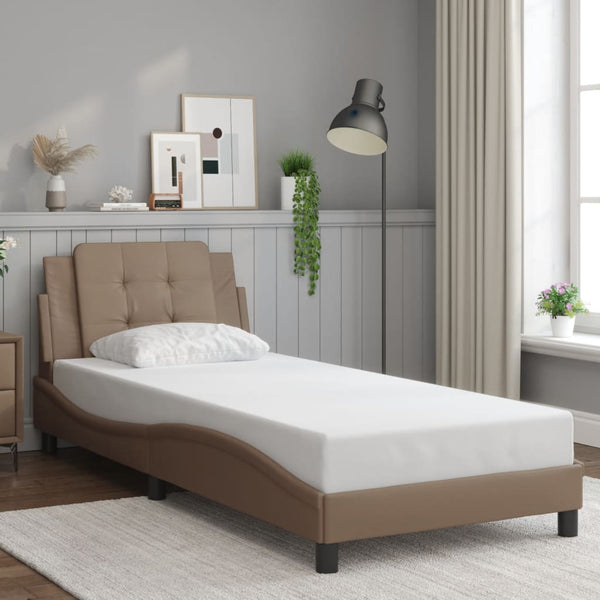 vidaXL LED Bed Frame without Mattress "Zadar" Cappuccino Brown 100x200 cm
