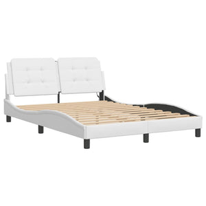 vidaXL LED Bed Frame without Mattress "Zadar" White 120x200 cm