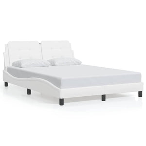 vidaXL LED Bed Frame without Mattress "Zadar" White 120x200 cm