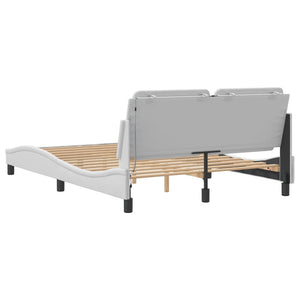 vidaXL LED Bed Frame without Mattress "Zadar" White 120x200 cm