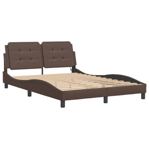 vidaXL LED Bed Frame without Mattress "Zadar" Brown 120x200 cm