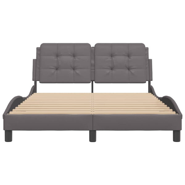 vidaXL LED Bed Frame without Mattress "Zadar" Grey 120x200 cm