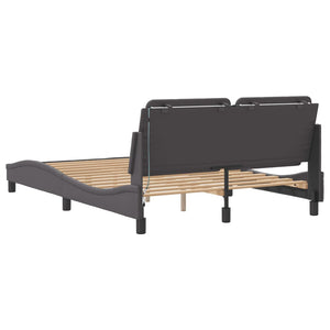 vidaXL LED Bed Frame without Mattress "Zadar" Grey 120x200 cm