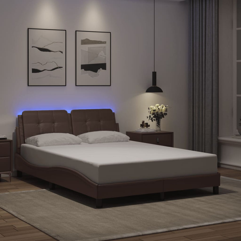 vidaXL LED Bed Frame without Mattress "Zadar" Grey 120x200 cm