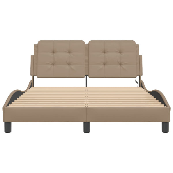 vidaXL LED Bed Frame without Mattress "Zadar" Cappuccino Brown 120x200 cm