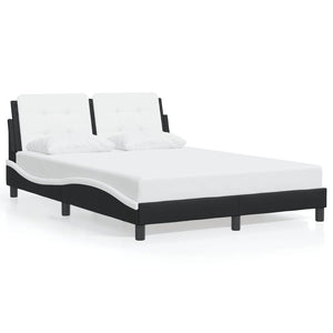 vidaXL LED Bed Frame without Mattress "Zadar" Black and White 120x200 cm