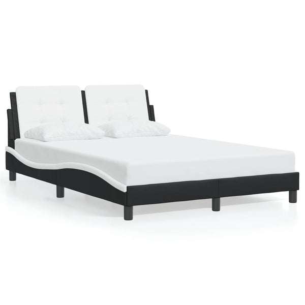 vidaXL LED Bed Frame without Mattress "Zadar" Black and White 120x200 cm