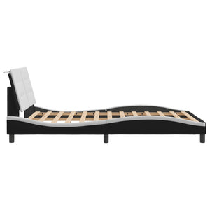 vidaXL LED Bed Frame without Mattress "Zadar" Black and White 120x200 cm
